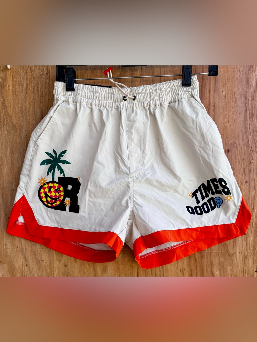 Smoke Rise Red Penny Shorts Curvy Fit Graphic Swim Trunks Shorts Size Small NWT